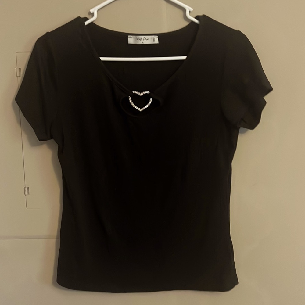Black tee with heart